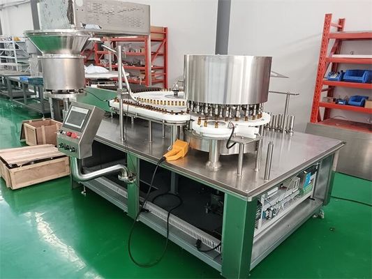 薬剤用液体および粉末製品のための自動充填と蓋の機械